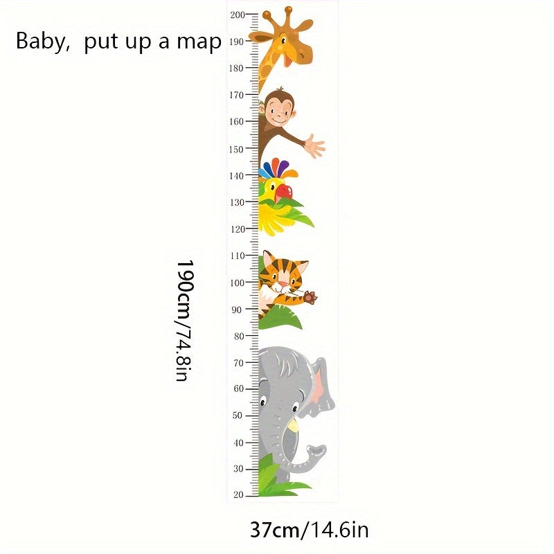 Animal Growth Chart Wall Stickers - Playful Measurement for Children