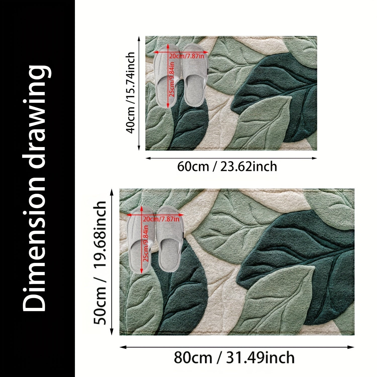 Leaf Bathroom Mat – Absorbent, Plush, and Comfortable for the Bathroom