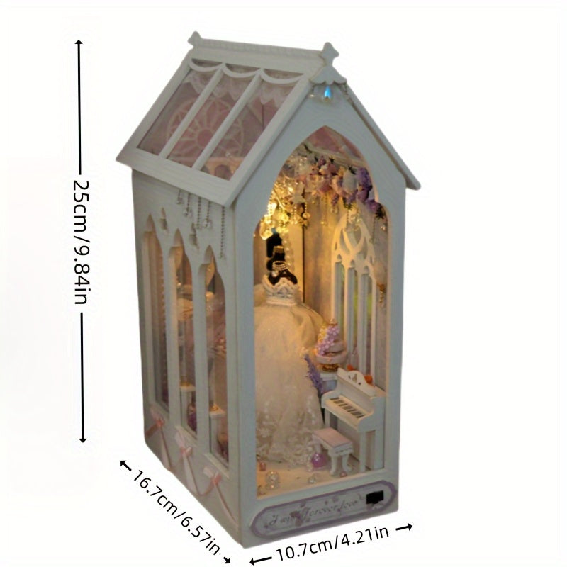DIY Dollhouse Wedding Dress – 3D Building Set with Lighting and Decorative Furniture