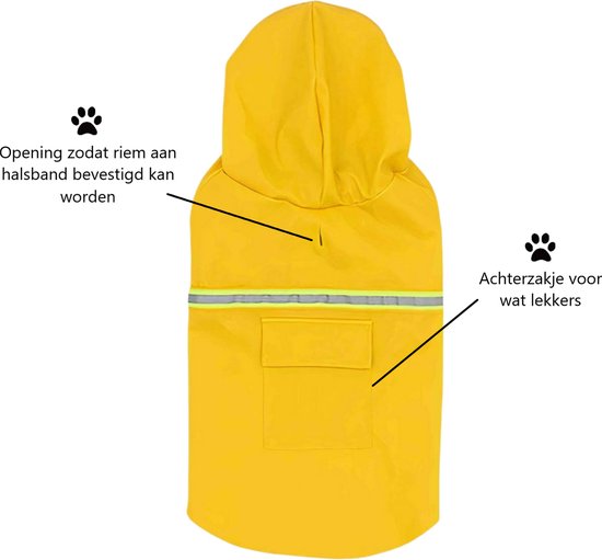 PupJoy - Reflective Dog Raincoat + Hood - Safe Night Walk