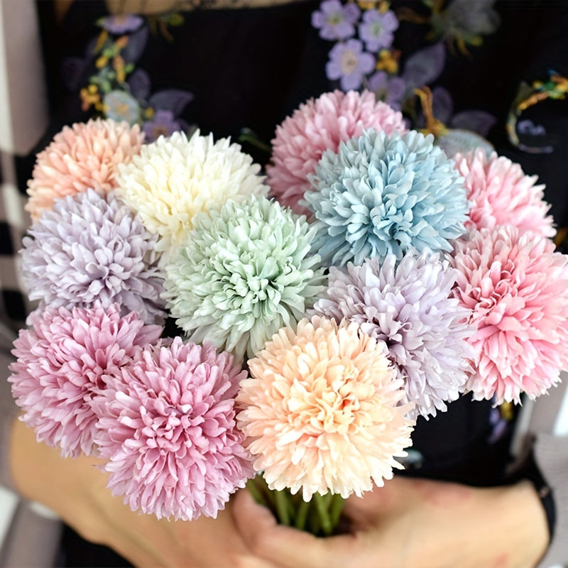Set of 5 Artificial Chrysanthemum Flowers – Realistic Arrangements for Weddings and Home Decoration