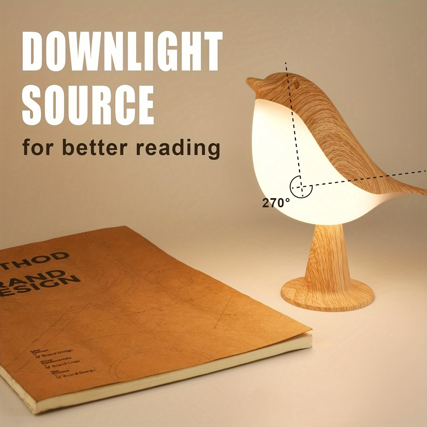 LED Bird Lamp with Aroma Diffuser – USB Rechargeable Night Lamp and Reading Light with 3 Colour Temperatures