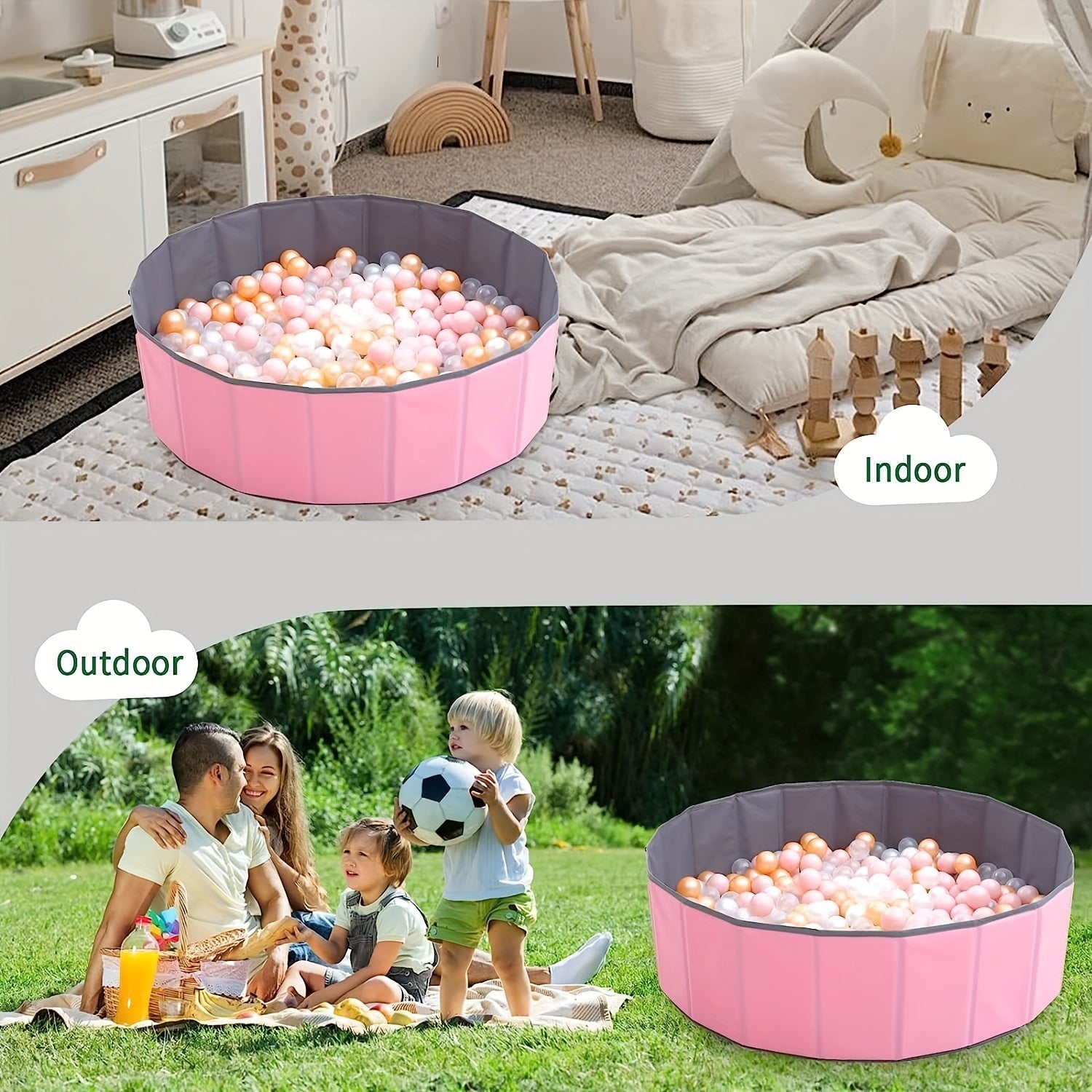 Ocean Ball Pit FunZone - Colourful, Foldable and Safe Play Fun for Little Ones