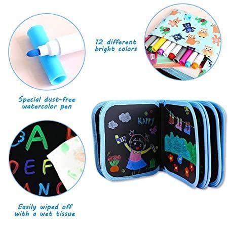Reusable Learning & Drawing Book for Children – Includes 12 Pens
