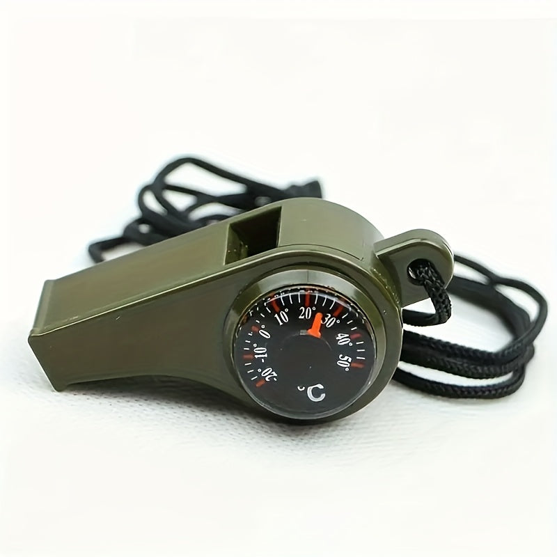 Emergency Whistle with Compass and Thermometer – Durable and Floating Design for Survival and Outdoor Adventures