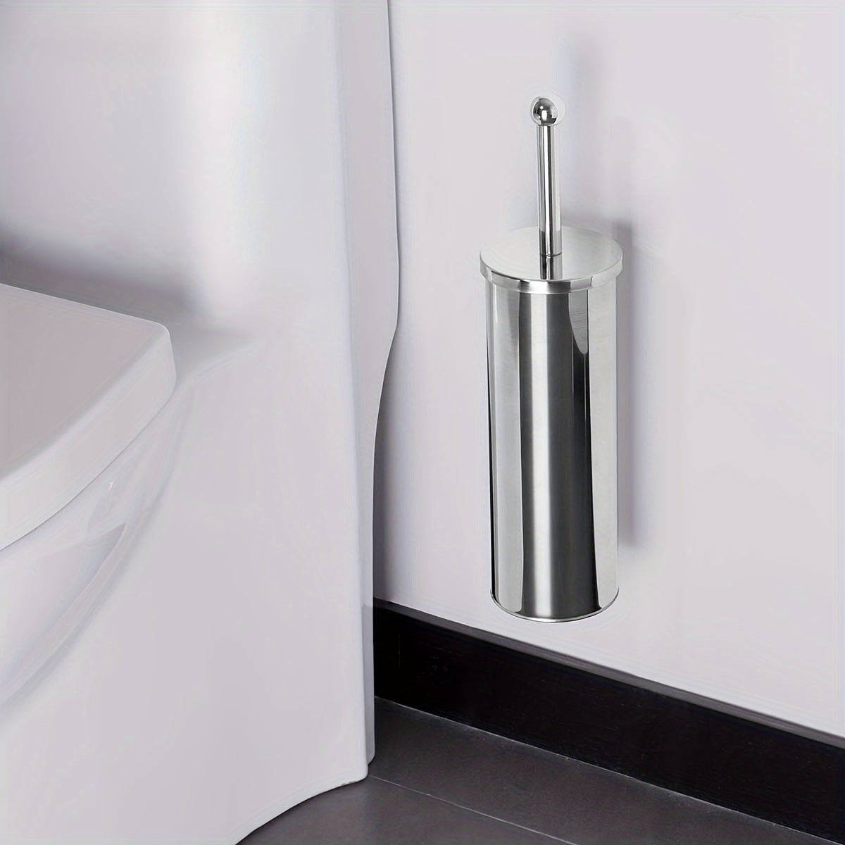 Toilet Brush with Long Handle and Hygienic Holder – Durable and Stylish