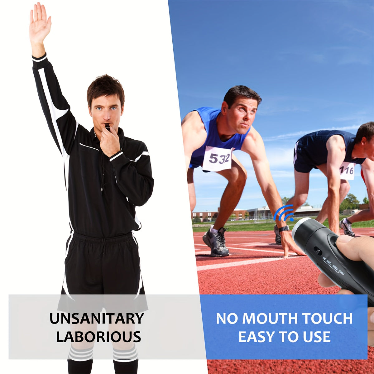 Electronic Whistle for Coaches and Referees – Handheld Whistle with 3 Tone Options and Lanyard