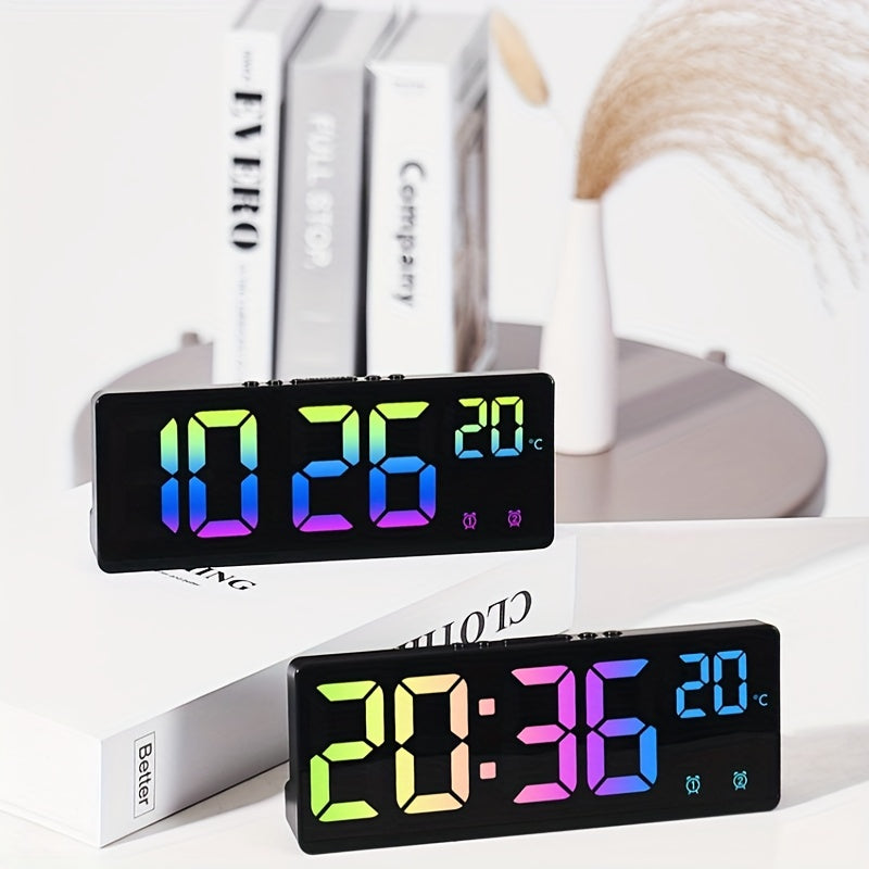 RGB Digital Alarm Clock – Voice-Controlled, Dual Alarm and Temperature Display