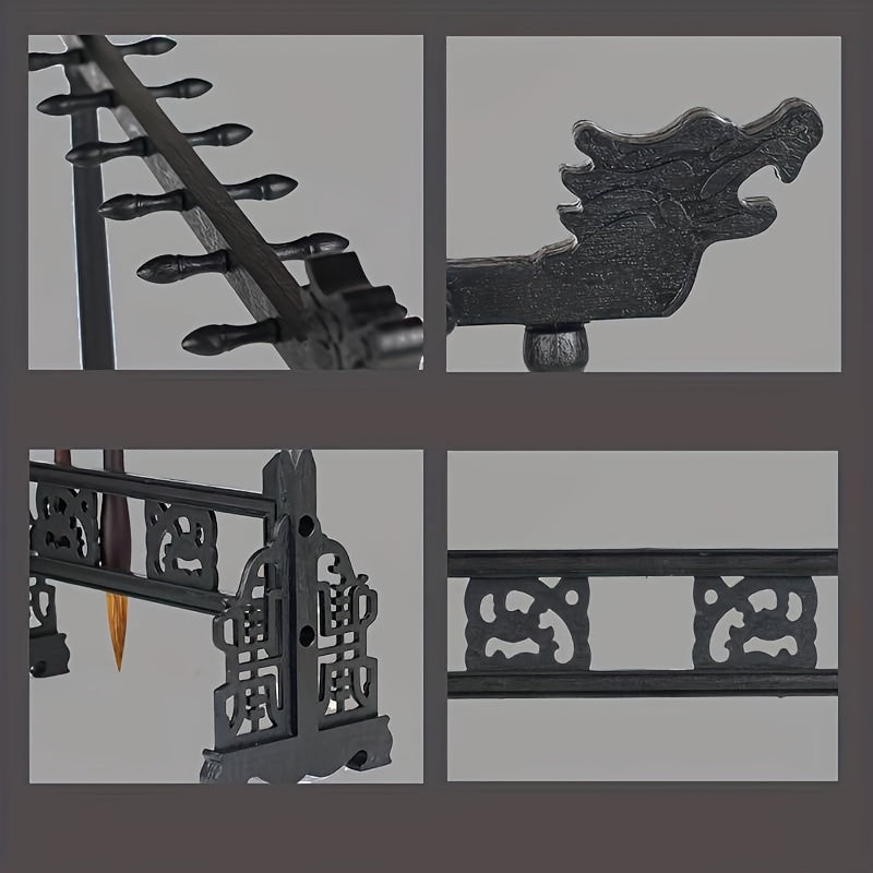 Elegant Traditional Calligraphy Brush Rack – Handmade with 12 Slots