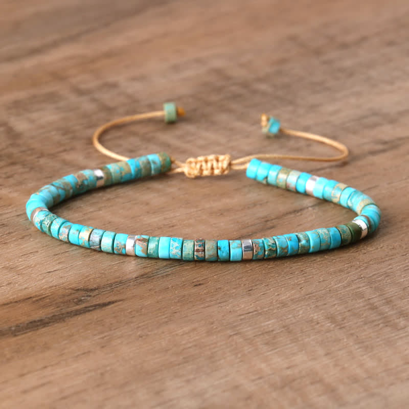 Braided Bracelet with 2.4 mm Natural Stone Beads – Seraphina