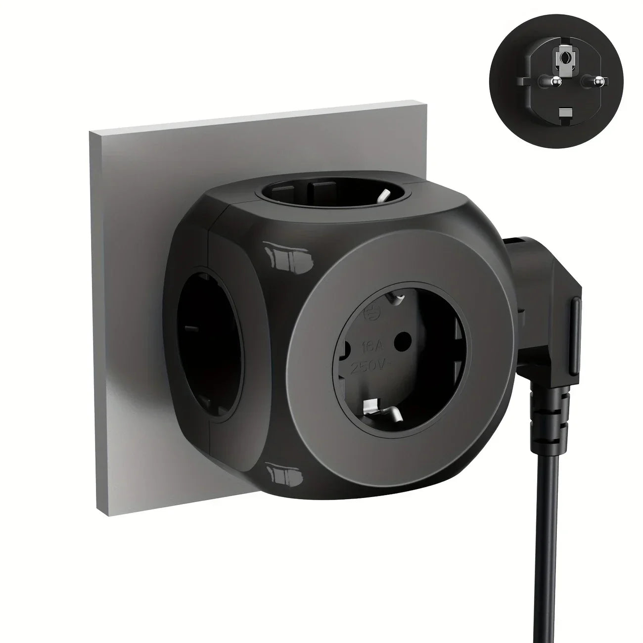 FlexiPower Power Strip - For Convenience and Safety Wherever You Are | 5-in-1 Compact Freedom Power Strip Cube Flame Retardant Travel 250V 16A Electronics Accessories Don't Miss Anything at Home or Office