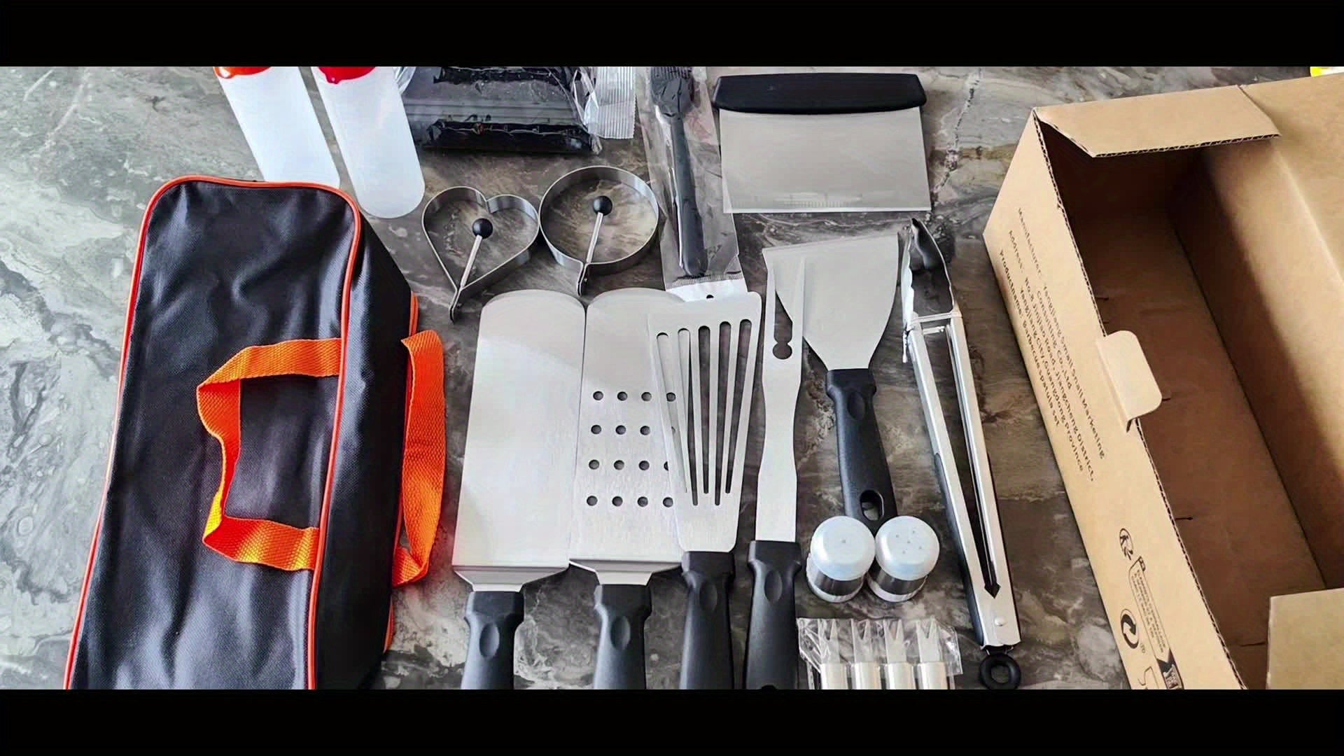 20-Piece Stainless Steel BBQ Grill Tool Set – Everything You Need for the Perfect Barbecue