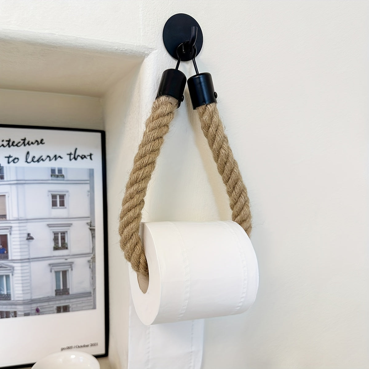 Hemp Rope Toilet Roll Holder - For Stylish Bathrooms