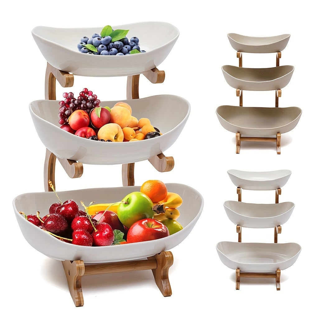 NatureStack 3-Tier Fruit Basket – Spacious and Functional