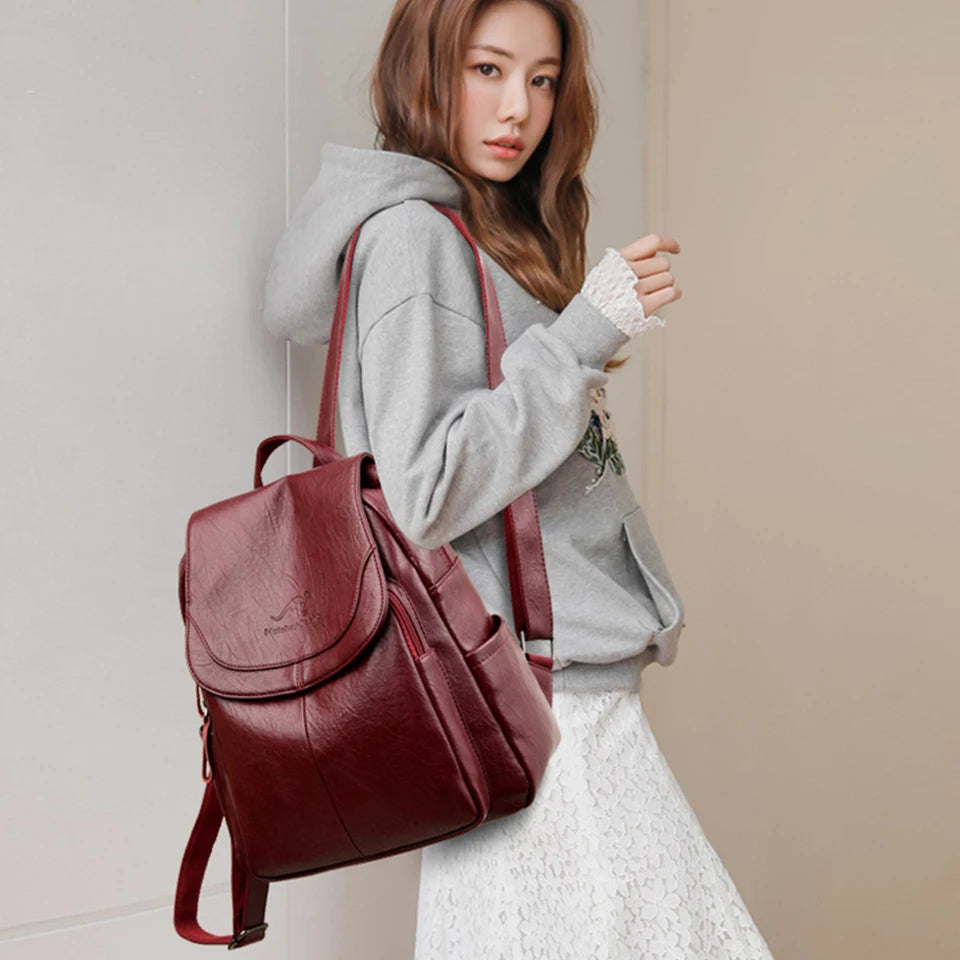 Anti-theft Mini Leather Backpack for Women