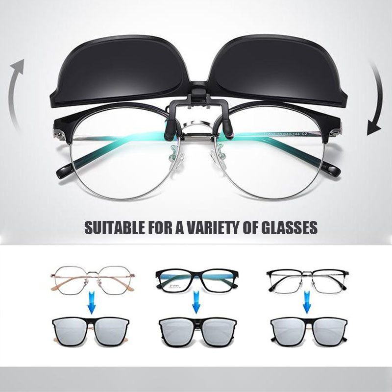 New Polarised Clip-On Folding Sunglasses