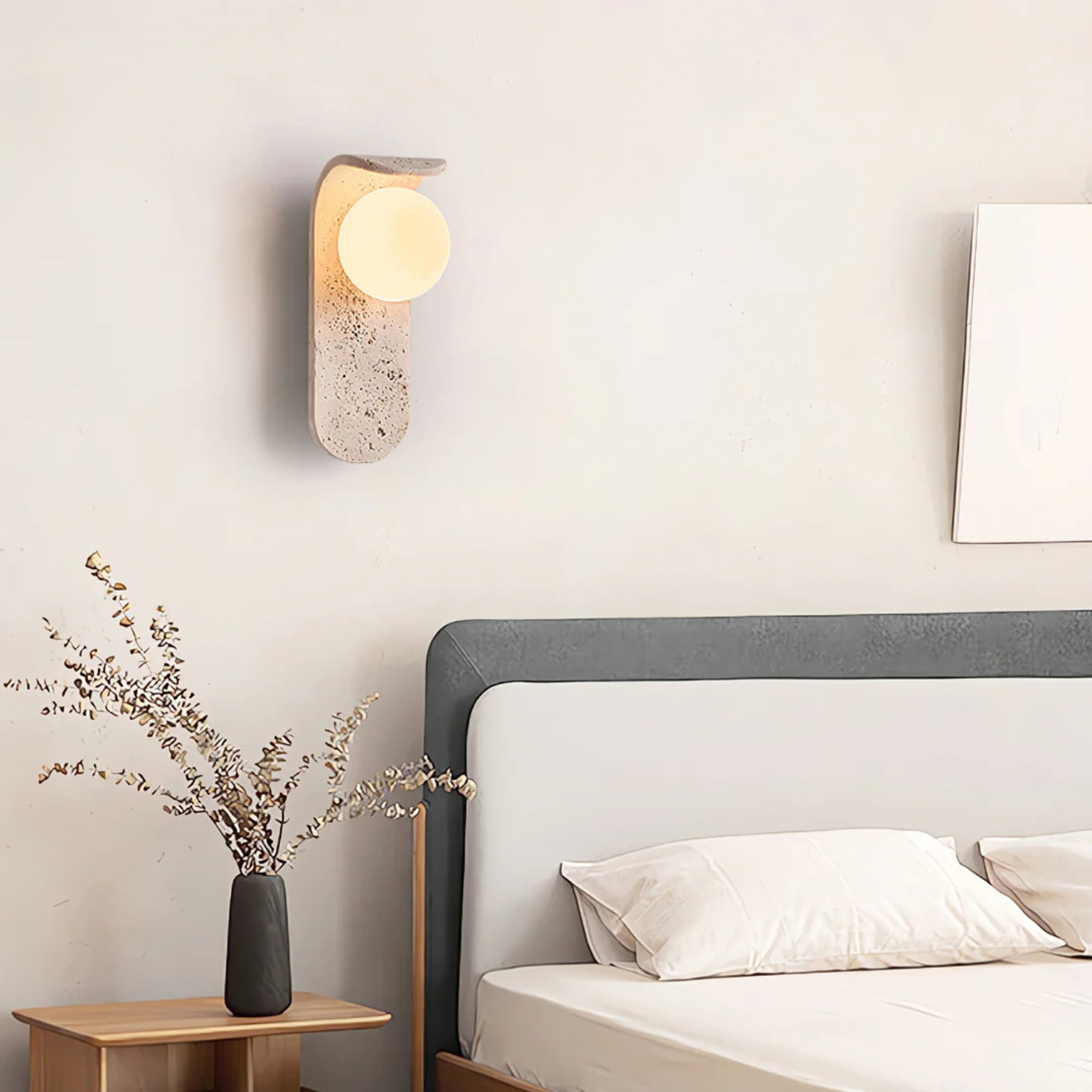 Travertine Wall Lamp – Organic Warmth and Timeless Elegance
