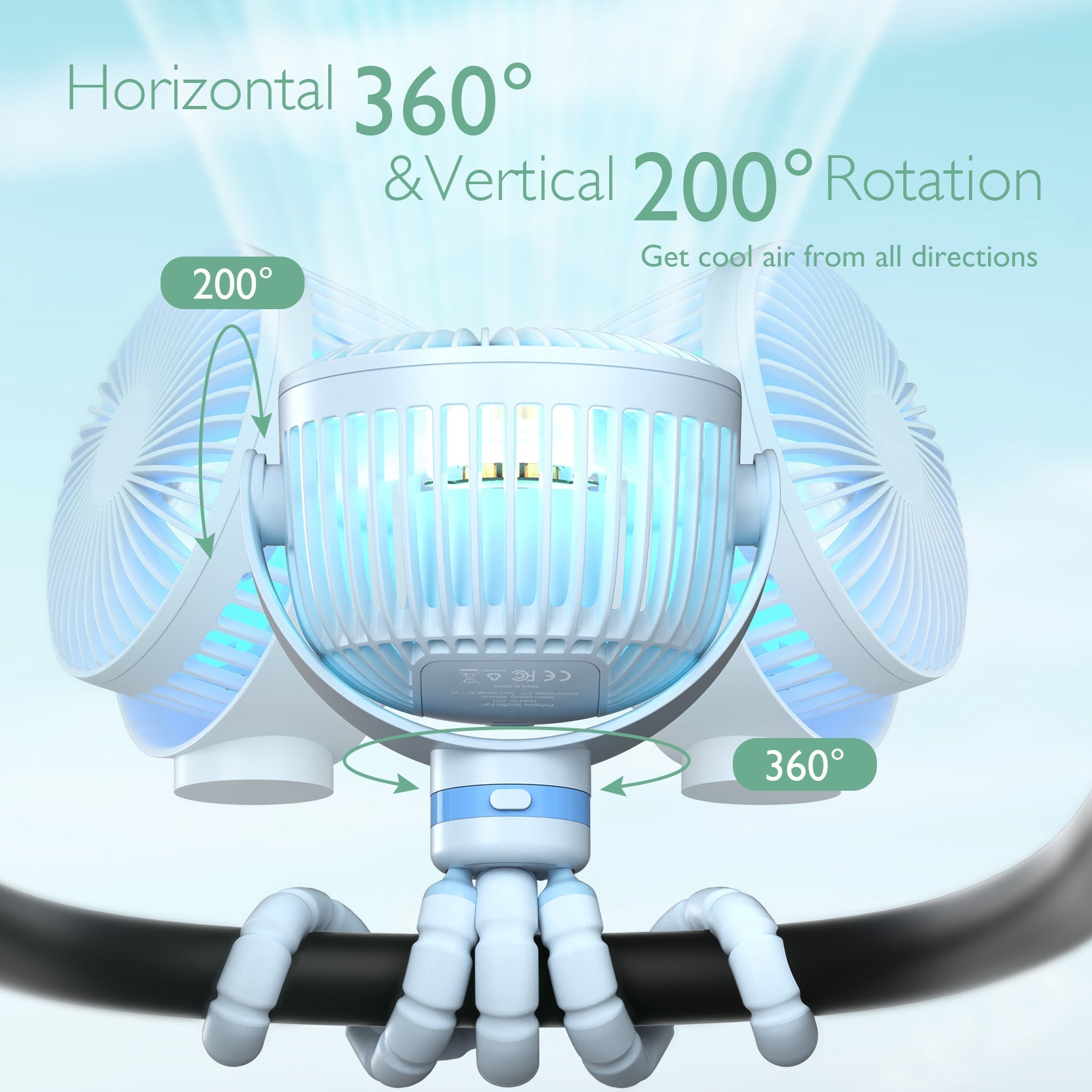 USB Rechargeable Handheld Cooling Fan for Travel