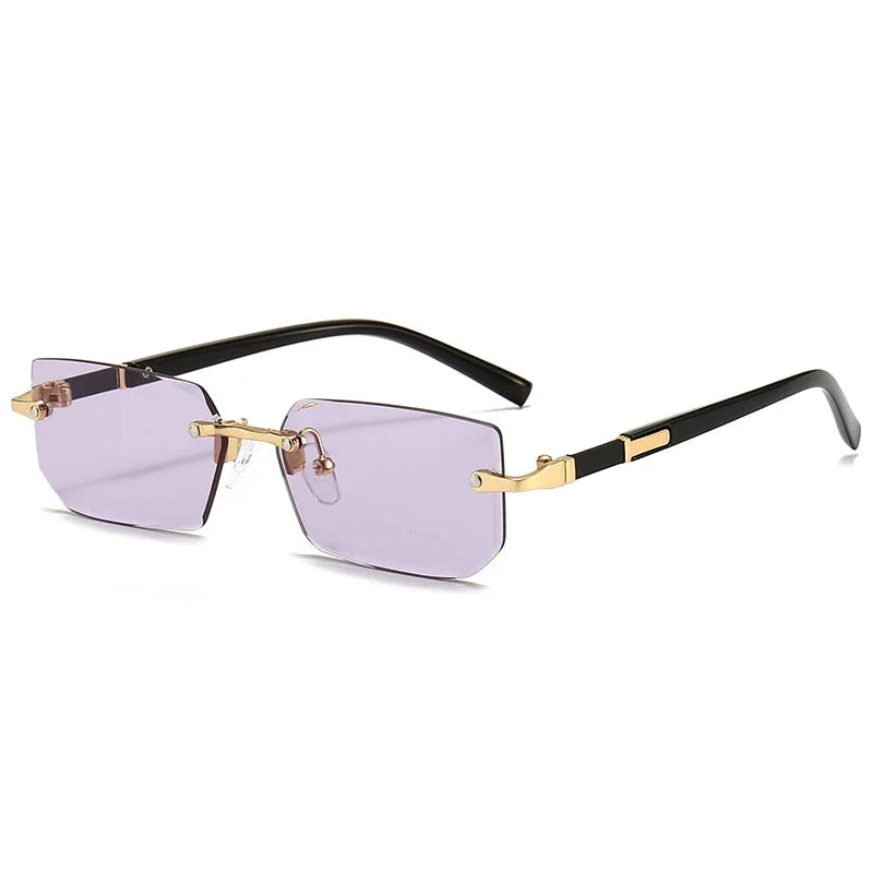 Stylish Rectangular Rimless Sunglasses for Women - KlaraView
