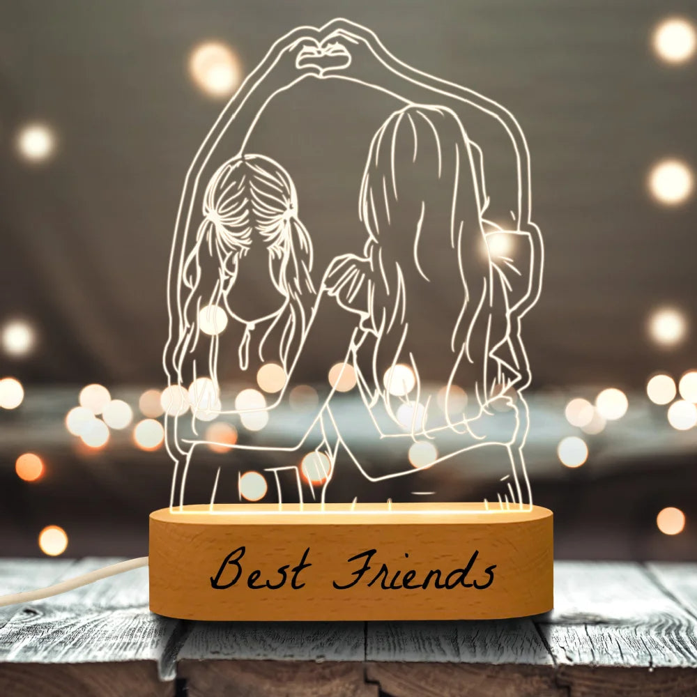 LuxeGlow Personalized LED Lamp | Romantic custom light for couples and special occasions