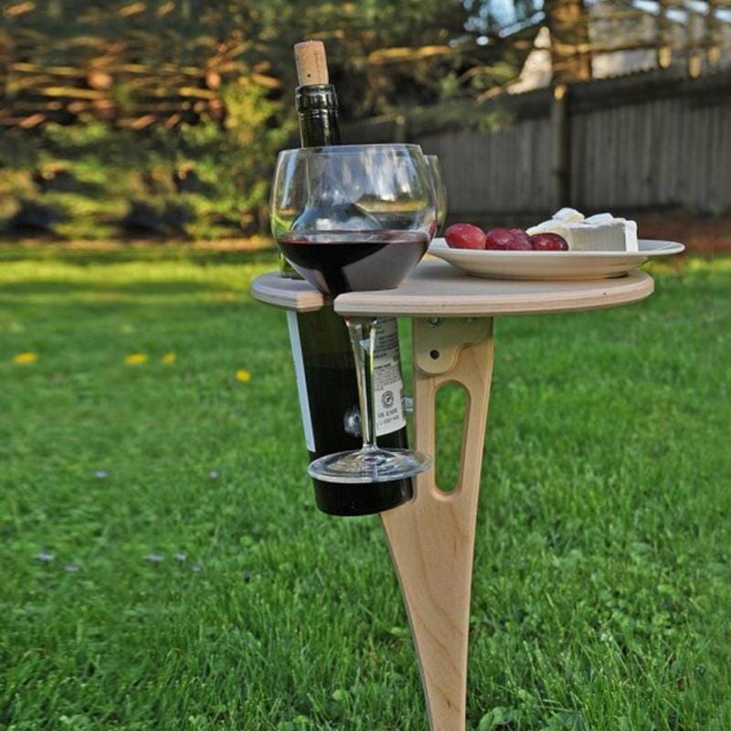 Portable Wine Table for Outdoor Use