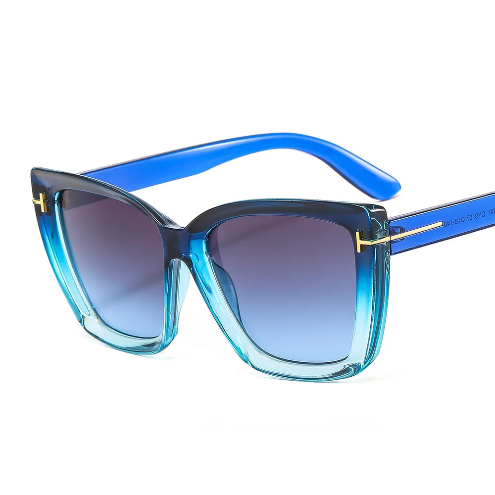 Stylish Cat-Eye Sunglasses with UV Protection and Gradient - VueLuxe