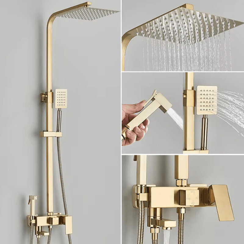 RainFlow | Brass Shower Tap Set