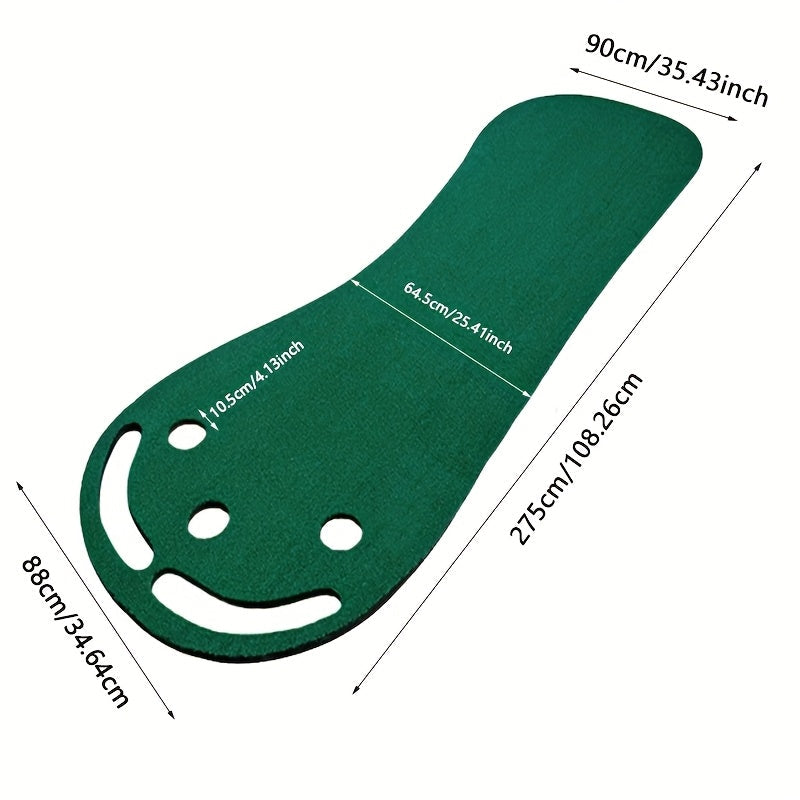 Portable Golf Putting Mat 91×274 cm | Indoor & Outdoor Putting Mat | Dual-Colour Design with Felt Texture