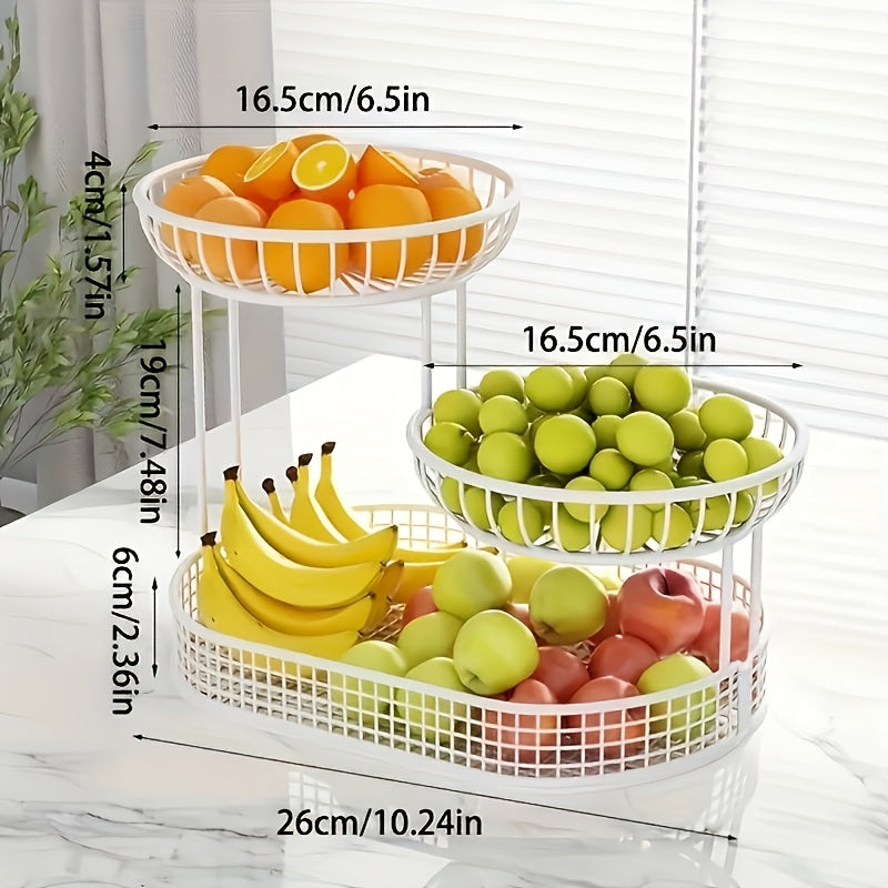 GoldenTier 3-Tier Fruit Basket – Elegant and Practical