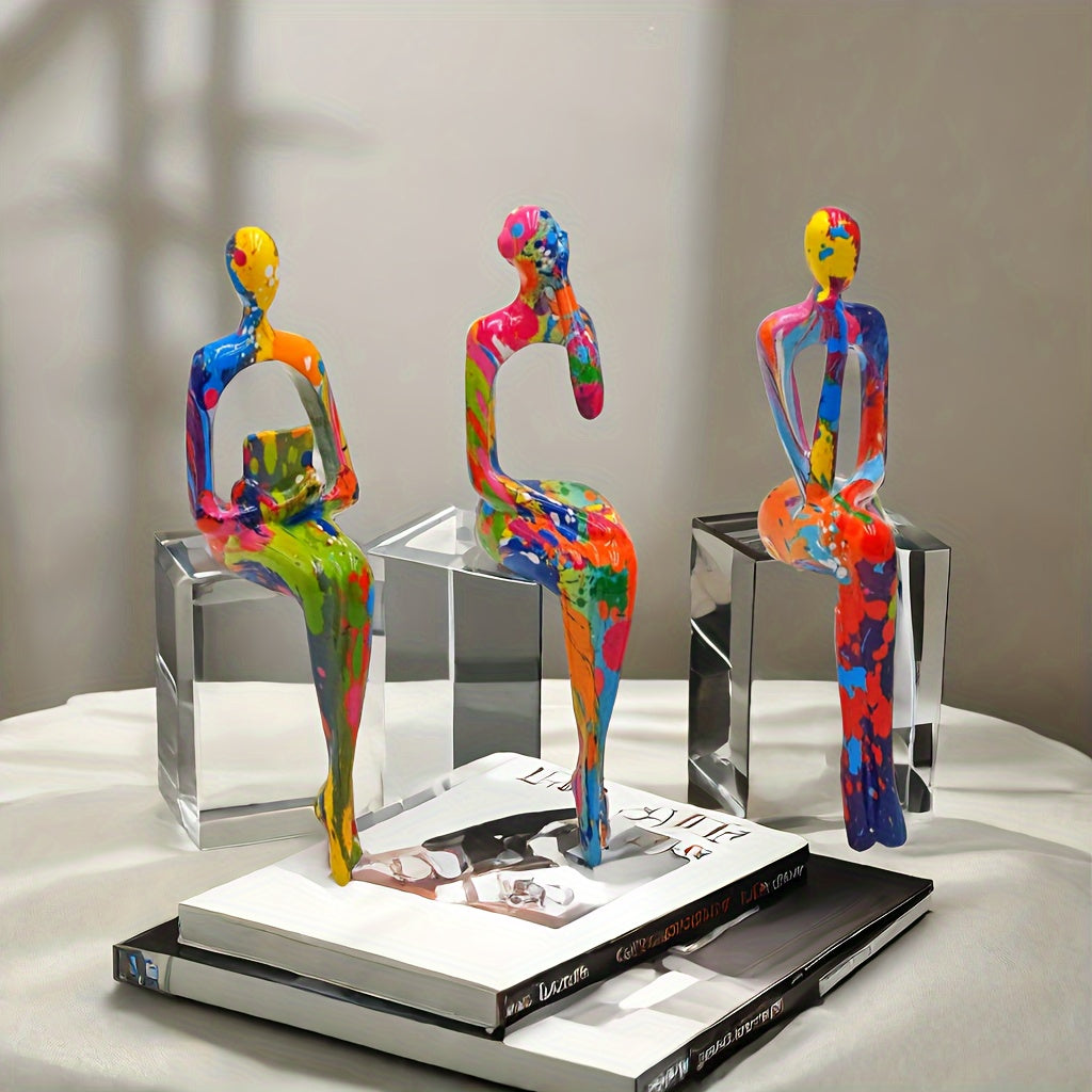 Colour Explosion Art Figures Set - For a Bold and Creative Interior Aesthetic