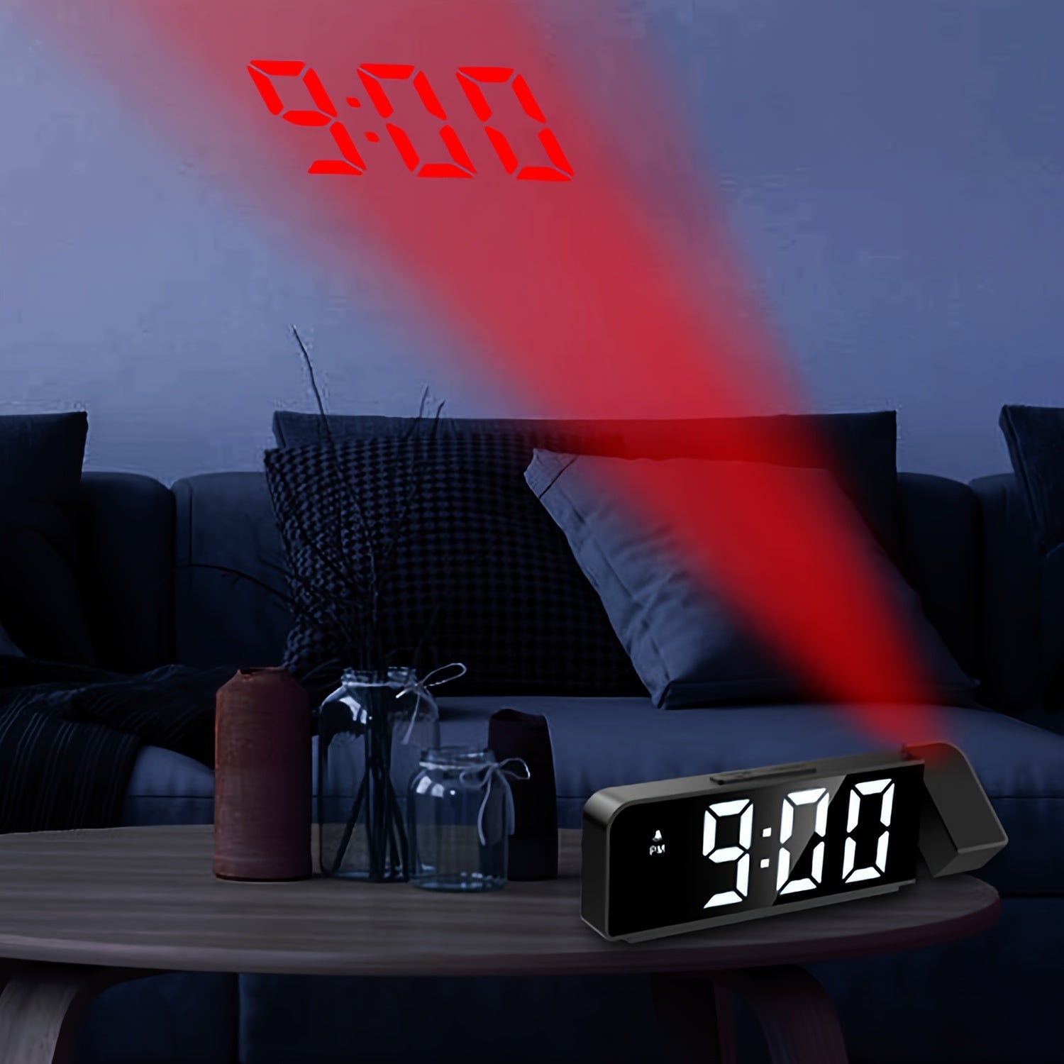 LED Projection Alarm Clock – Temperature and Date Display with USB Power