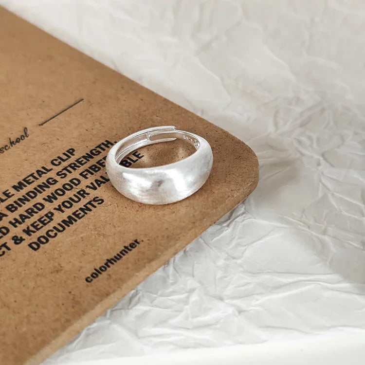 Adjustable Silver Dome Ring – Nora