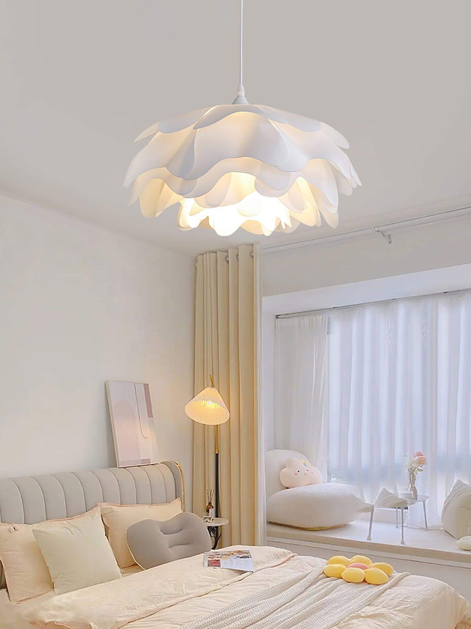 Flower-Shaped Pendant Light - White Pendant Light