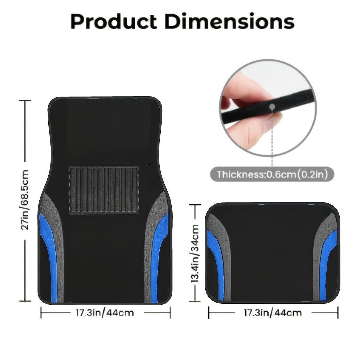 Modern Blue-Grey Car Mats – Durable and Stylish for Any Vehicle