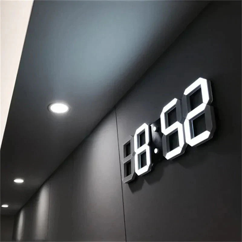 TimeGlow 3D LED Wall Clock – Digital Clock with Adjustable Lighting