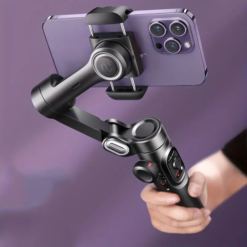 SmartPro Handheld Gimbal Stabilizer - Foldable Smartphone Video Vlog PTZ Stabilizer for iPhone, Android and Samsung