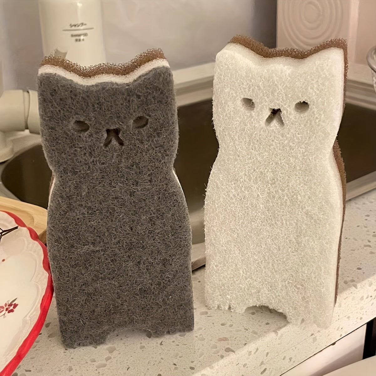 Purrfect Clean Cat Sponge Set – Durable, Cute and Super Functional