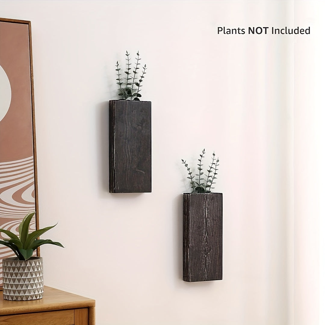 Rustic Wooden Wall Vase - Natural Atmosphere for Any Interior