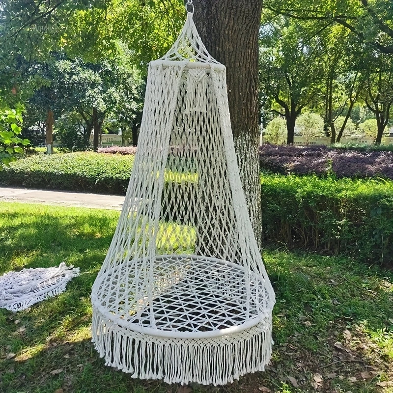 BohoSwing Handwoven Hanging Chair – Relaxed Bohemian Vibes
