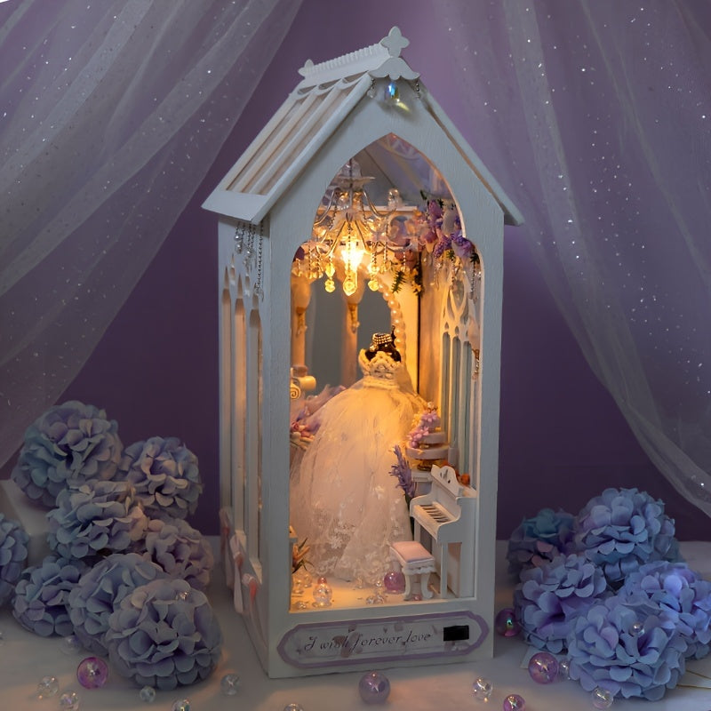 DIY Dollhouse Wedding Dress – 3D Building Set with Lighting and Decorative Furniture