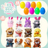 Plush Easter Eggs with Mini Animals for Children – 12 Piece Surprise Egg Set