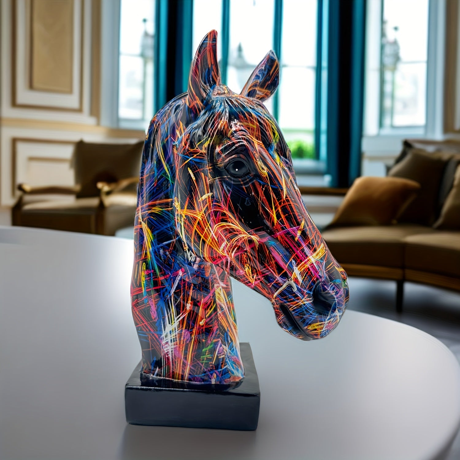 Colourful Horse Head Sculpture - Unique Decoration for Any Interior