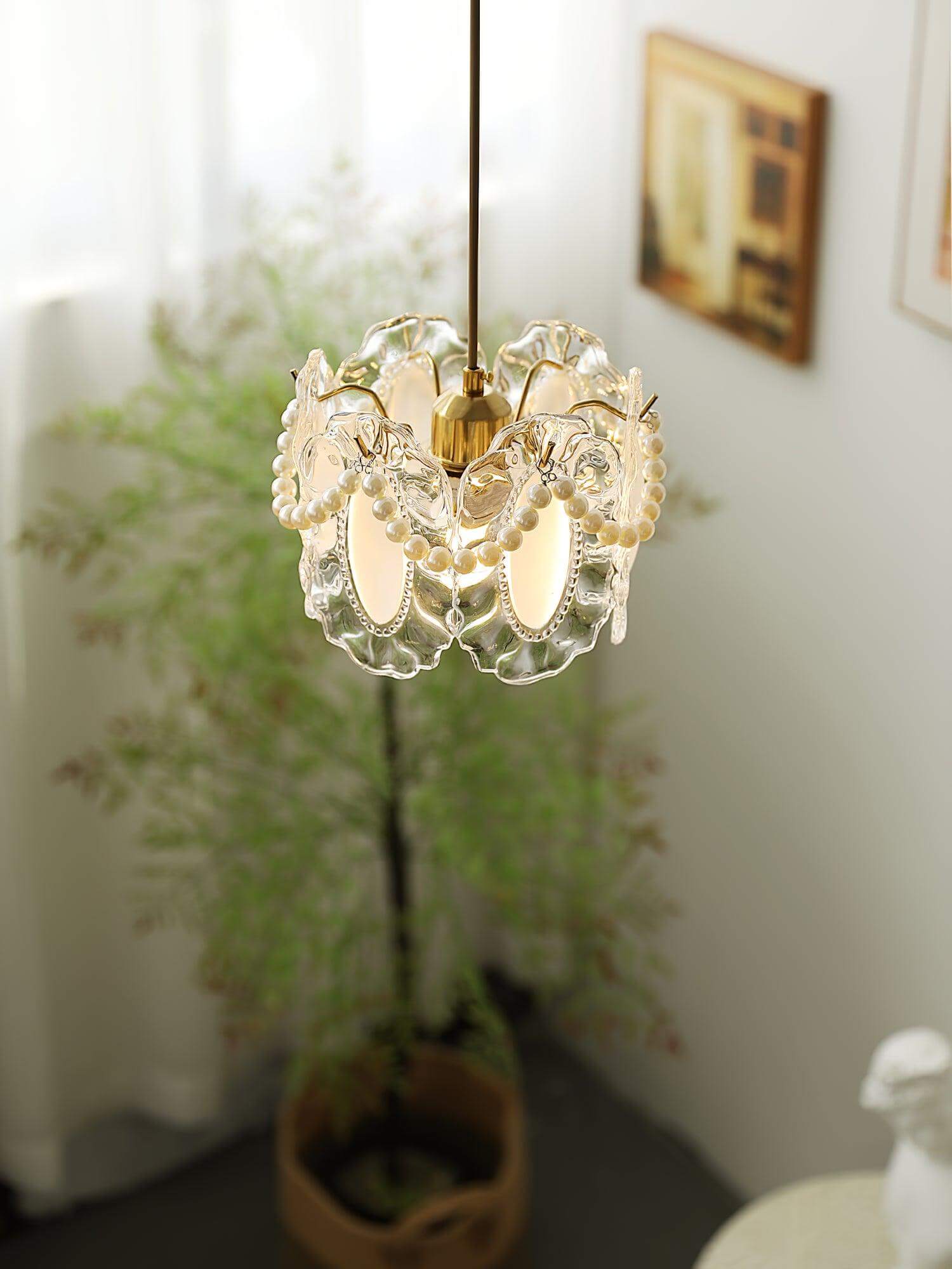 Flower Glass Pendant Lamp - Elegant Design