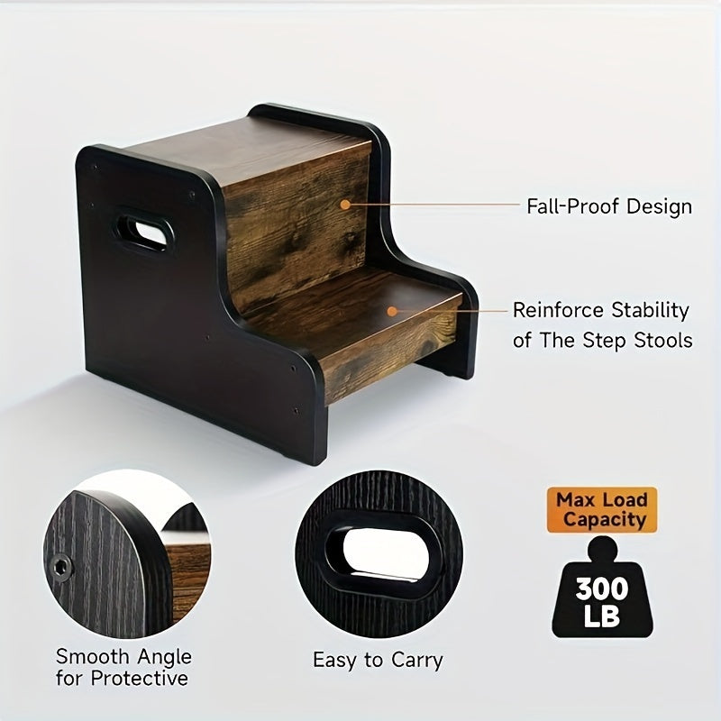 Rustic Wooden Stacking Stool - For Convenience and Safety