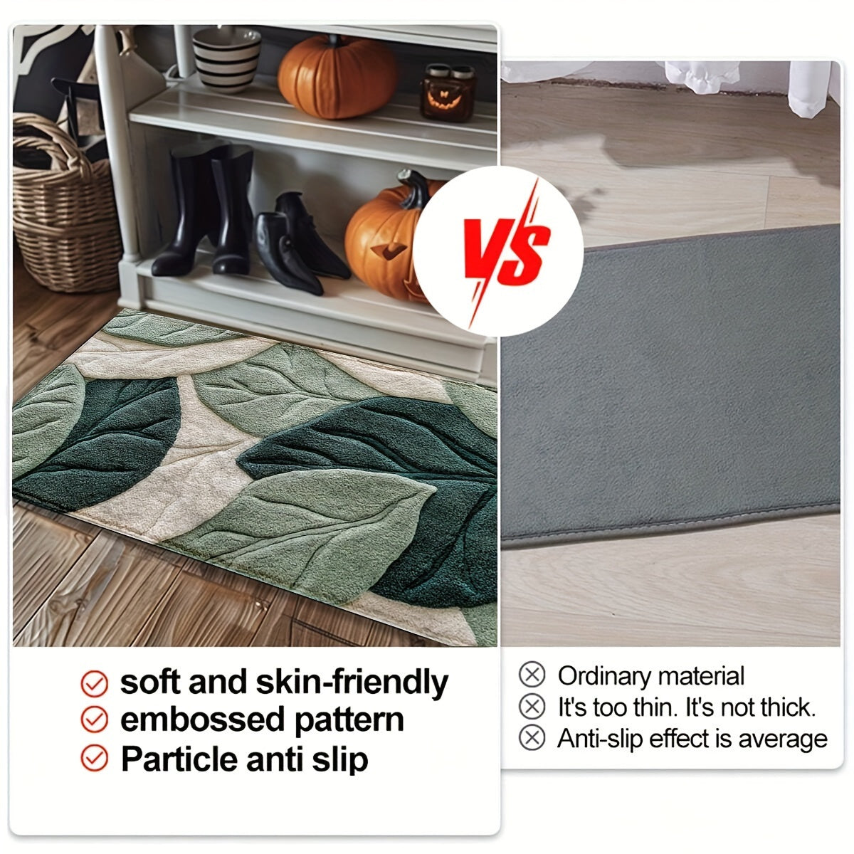 Leaf Bathroom Mat – Absorbent, Plush, and Comfortable for the Bathroom