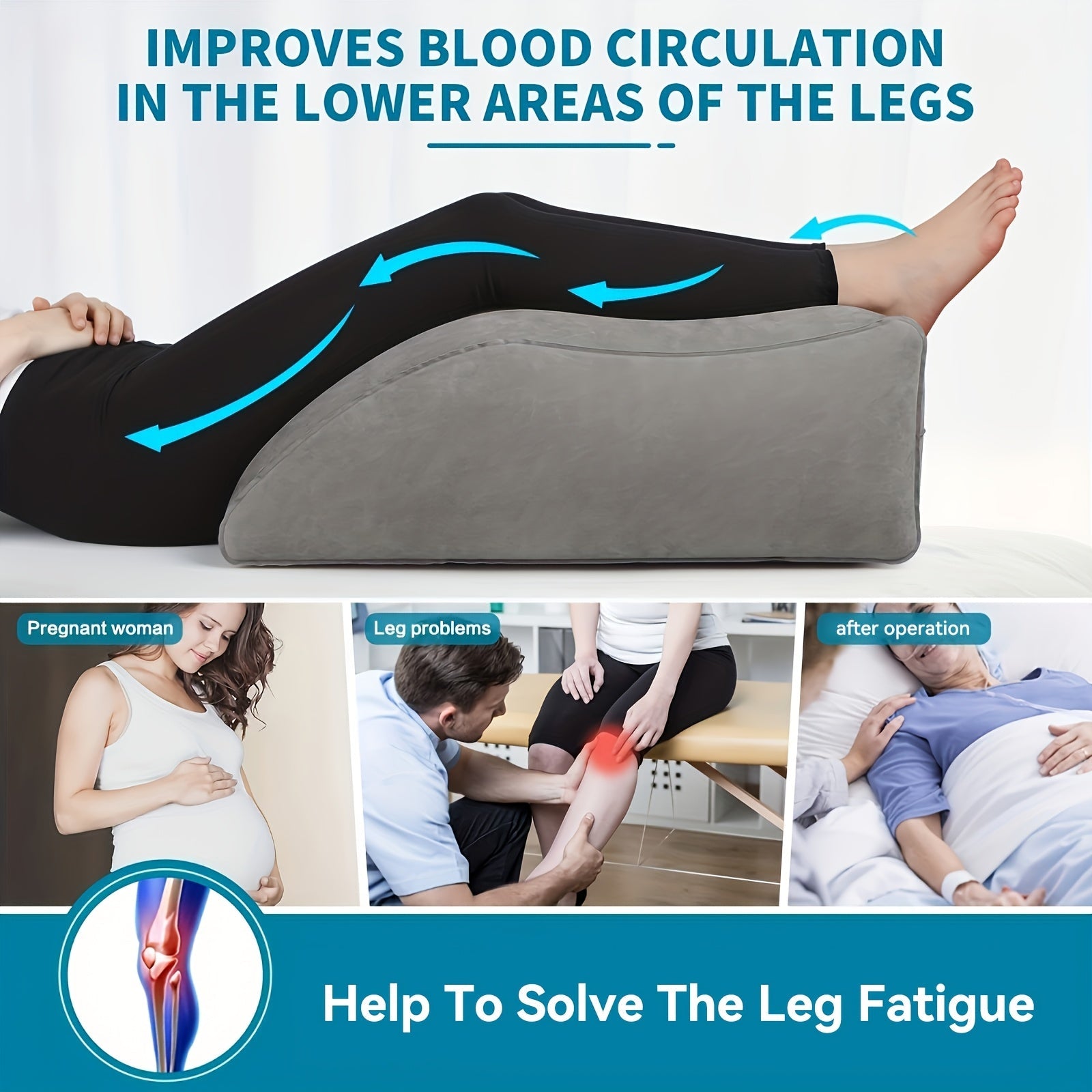 Inflatable Leg Elevation Cushion - For Improved Blood Circulation, Ideal for Sleeping