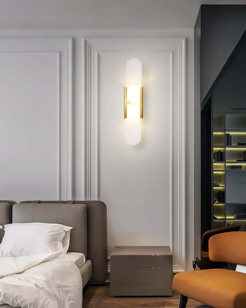 Modern Wall Lamp - Alabaster & Metal