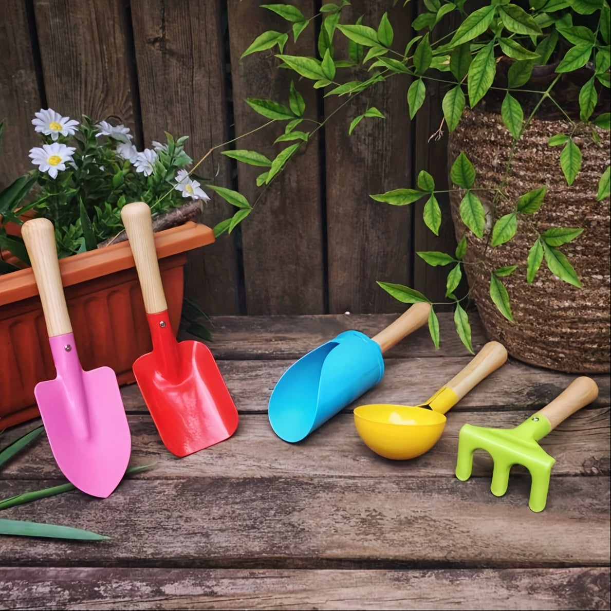 Colourful Children's Garden and Sand Tool Set – Outdoor and Garden Toy Set