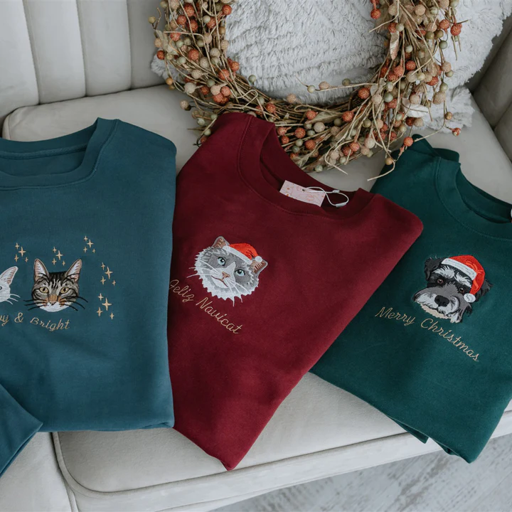 PurePaws Signature Pet Christmas Sweater | Personalized Embroidered Holiday Sweater for Pet Lovers