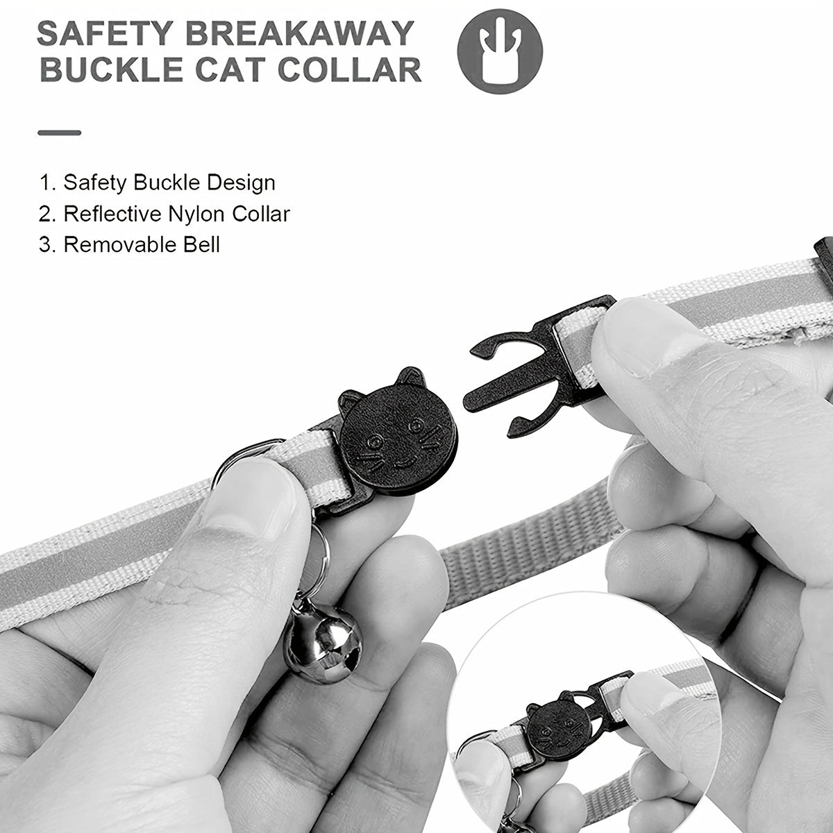 Reflective Cat Collar – Safety Buckle and Bell for Extra Visibility